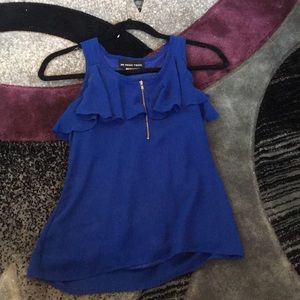 Royal blue chiffon blouse